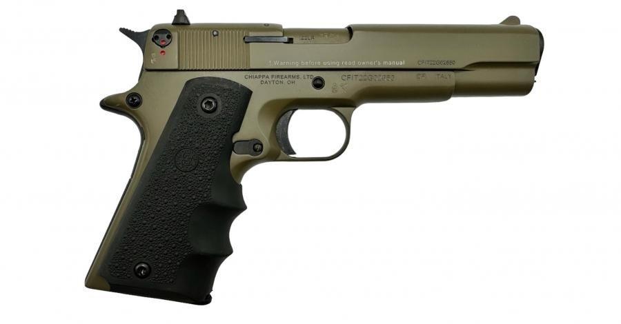 Chiappa 1911 Pistol .22LR OD-Green 5&apos; Hogue markolattal