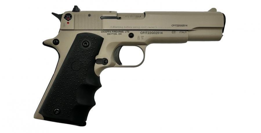Chiappa 1911 Pistol .22LR TAN 5&apos; Hogue markolattal