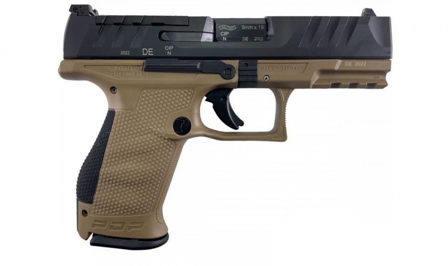 Walther PDP 9X19 Compact 4&quot; 2db 15ös tárral, FDE barna