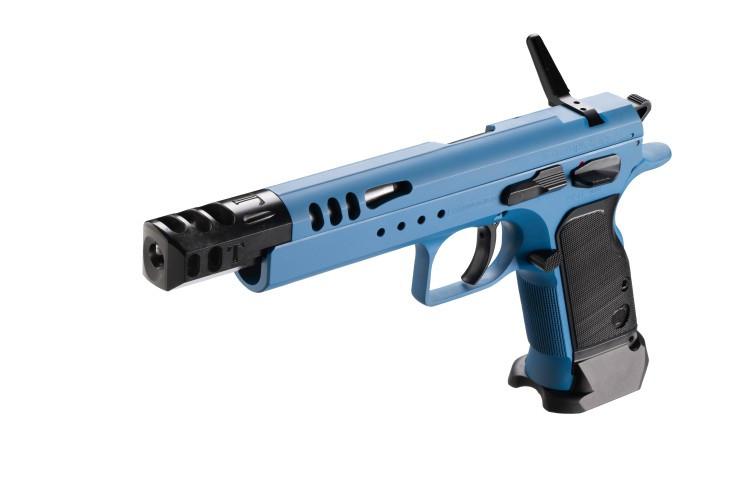 Tanfoglio Domina  9x19 SA Acél Kék, Fekete Markolat és Kompenzátor