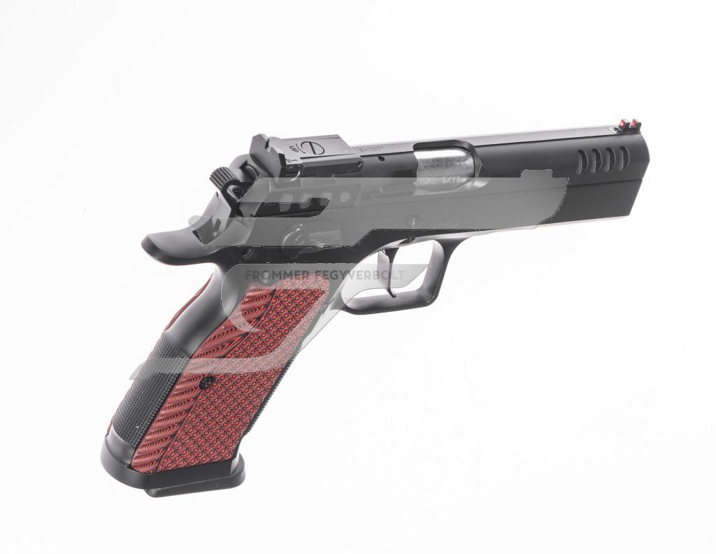 Tanfoglio Stock 2025 9x19 fekete, bordó alu markolat, állítható nyílt irányzék