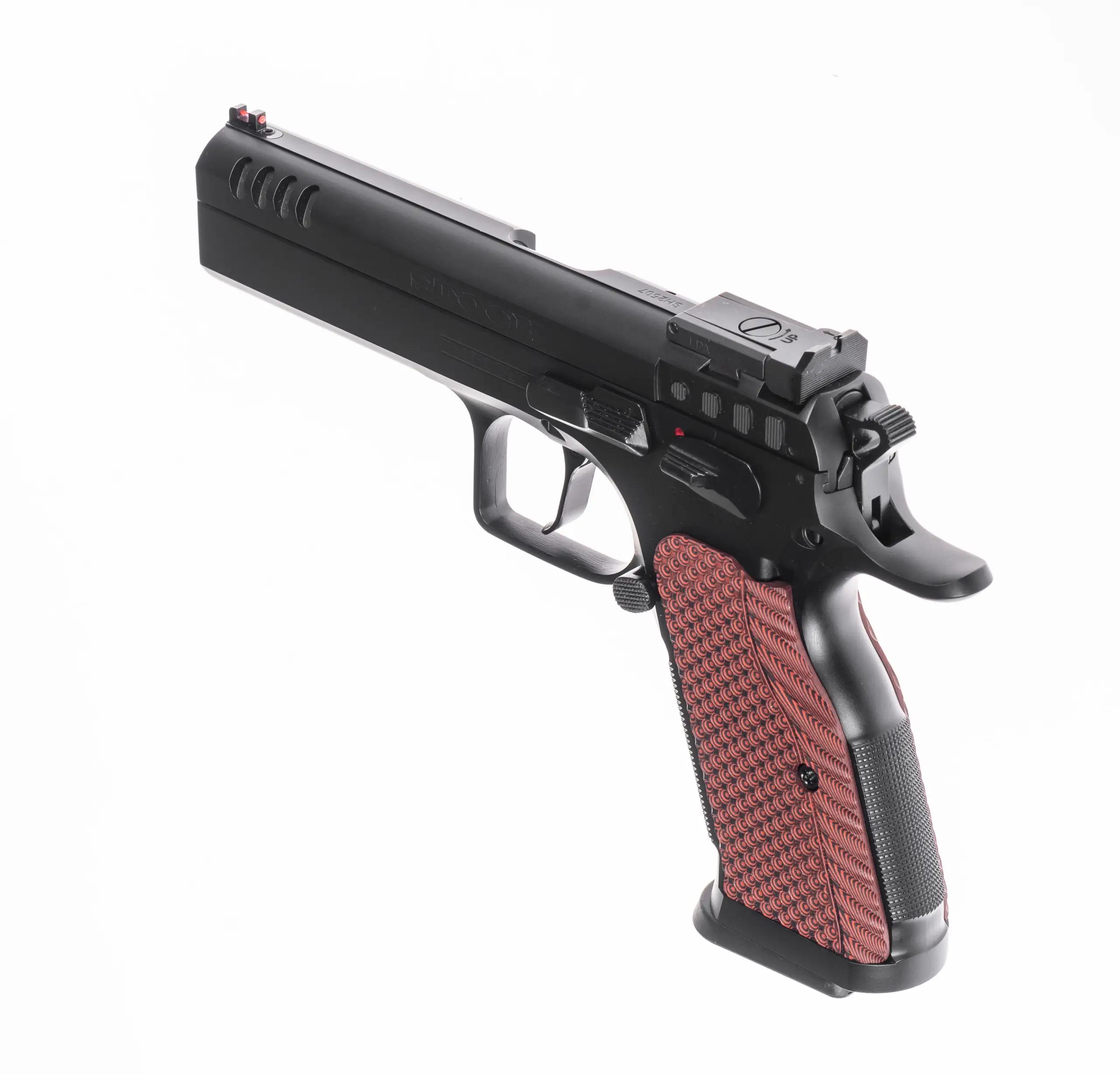 Tanfoglio Stock 2025 OR 9×19 – Fekete kivitel, bordó S-es alu markolattal