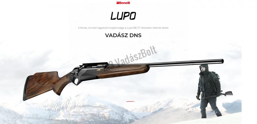 Benelli Lupo BEST Wood 6,5 Creed. 24"cső 5/8" menet, 5 lőszeres tár, goylós vadászfegyver