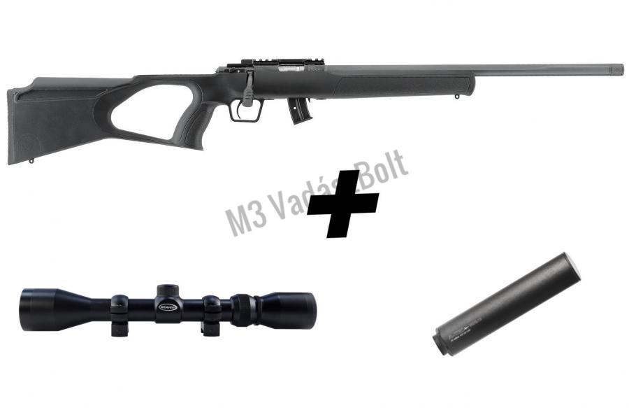 Regent RBA1 .22LR menetes csővég+A-Tec Wave hangtomp. +3-9x40 Weaver céltávcső