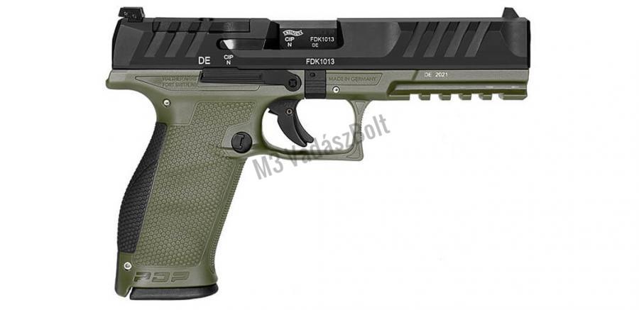 Walther PDP 9X19 Full Size 4,5" 2db 18as tárral, OD zöld