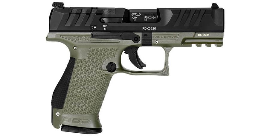 Walther PDP  9X19 Compact 4" 2db 15ös tárral, OD zöld