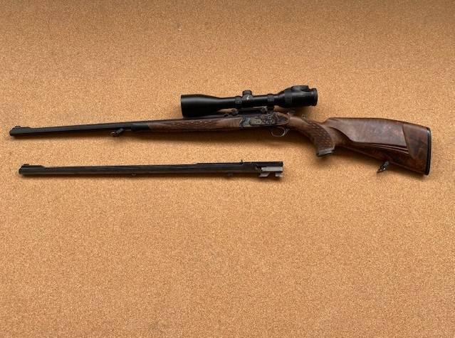 Ferlach Valentin Krassnik Kipplauf .30R Blaser, 6x62R Freres váltócső